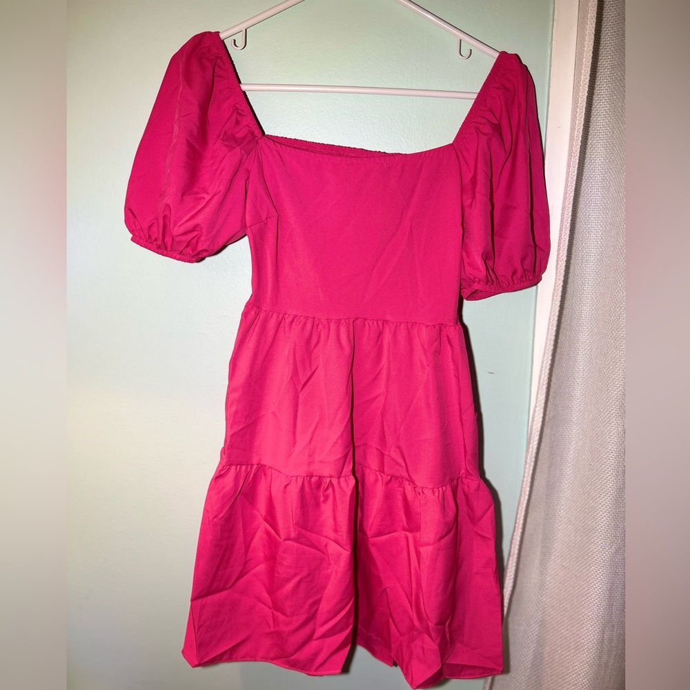 HOT PINK MOLICUTY MINI DRESS (will be ironed and/or steamed before shipped)